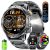 FITFLEX – Reloj Inteligente Hombre con Llamada Bluetooth, 1,53″ HD AMOLED smartwatch con batería 1000mAh (50+Standby Zeit)/linterna/120+ Deportista/sueño, IP68, Fitness Smart Watch iOS Android